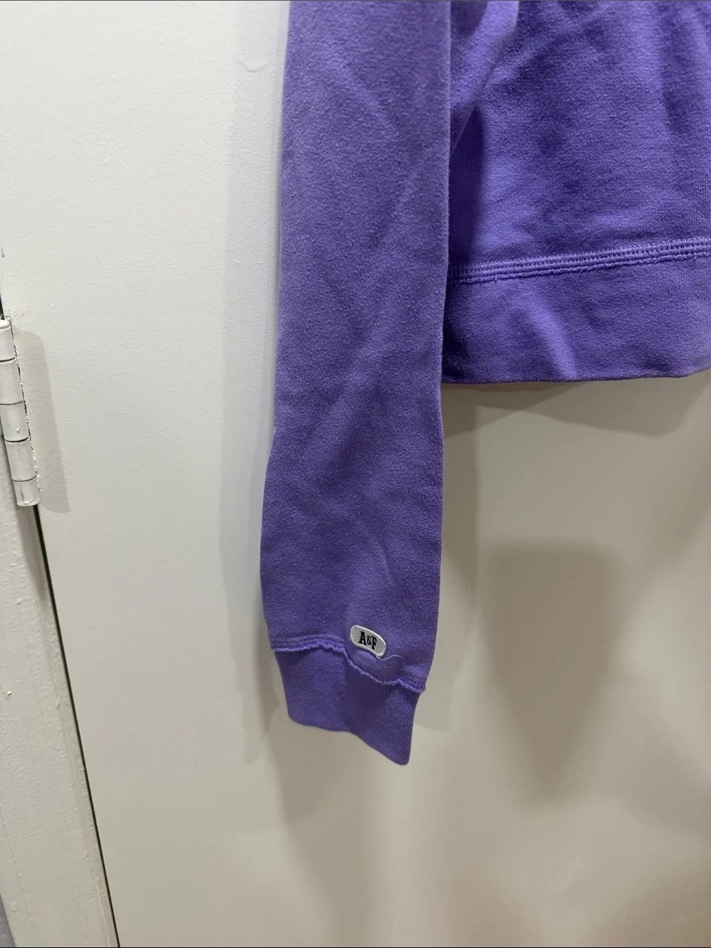Abercrombie & Fitch Purple Zip Front Hoodie with White Logo - Picture 6 of 7